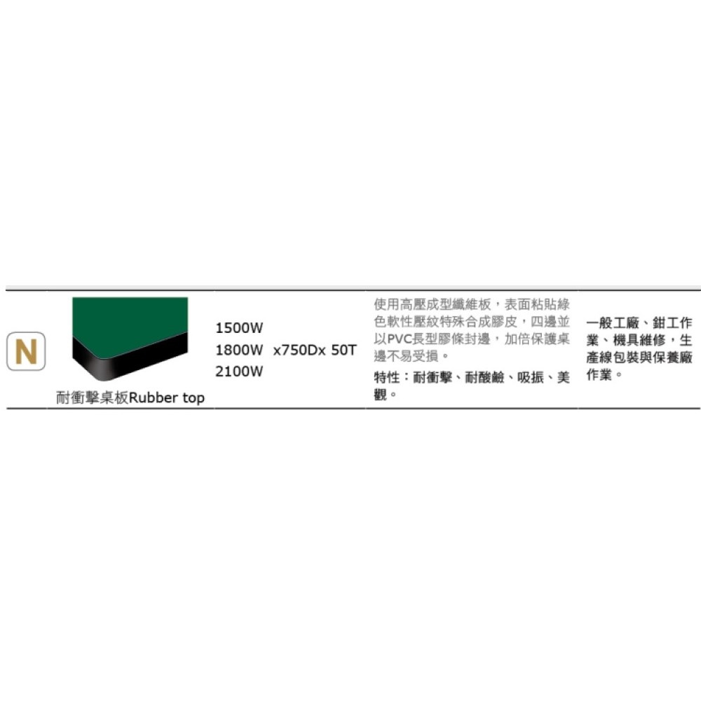 重量型雙櫃型耐衝擊工作桌  WAD-77042N